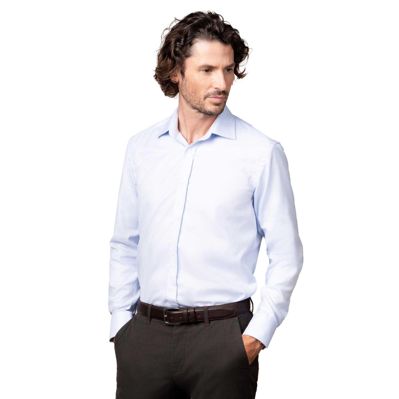 Rembrandt London Light Blue Textured Shirt
